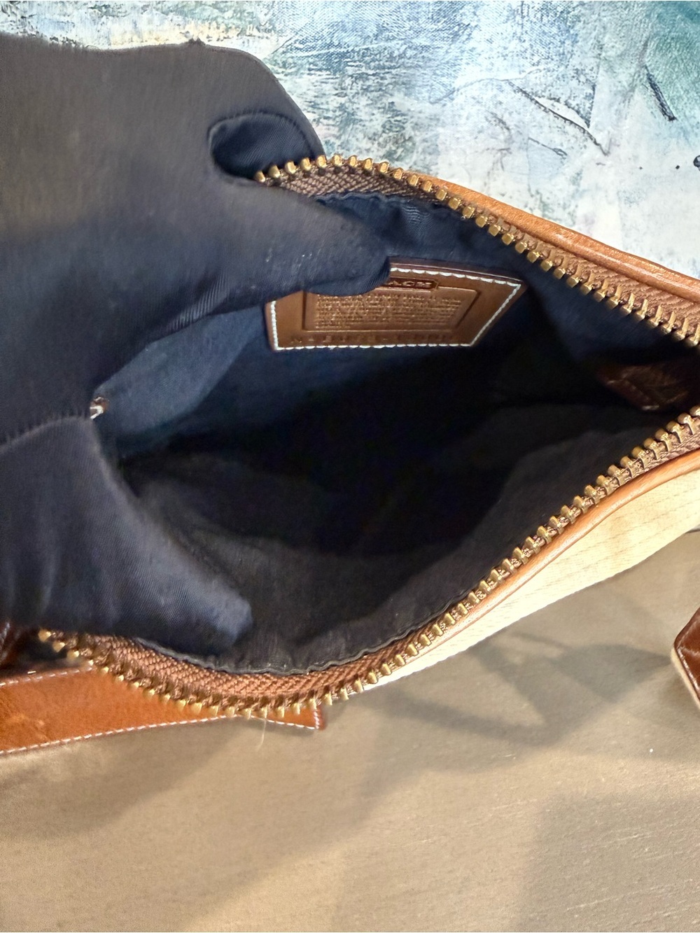 Y2K Coach Signature Denim Patchwork Swingpack Crossbody Bag 10006 Archive 2006 - Picture 9 of 12